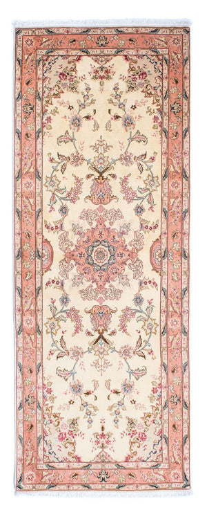 Tapis de couloir Tapis persan - Tabriz - Royal - 221 x 82 cm - beige