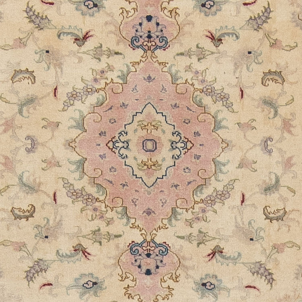 Tapis de couloir Tapis persan - Tabriz - Royal - 397 x 86 cm - beige
