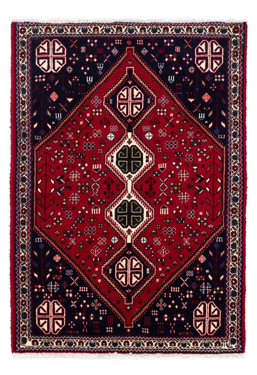 Tapis persan - Nomadic - 145 x 100 cm - rouge foncé