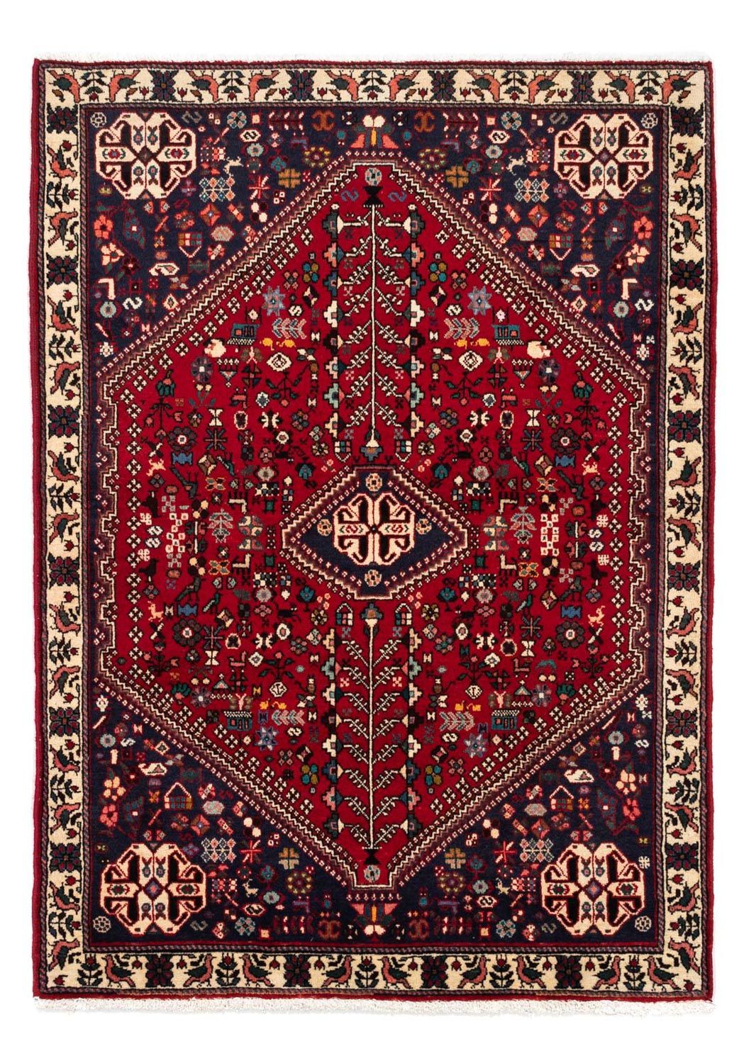 Tapis persan - Nomadic - 154 x 107 cm - rouge foncé