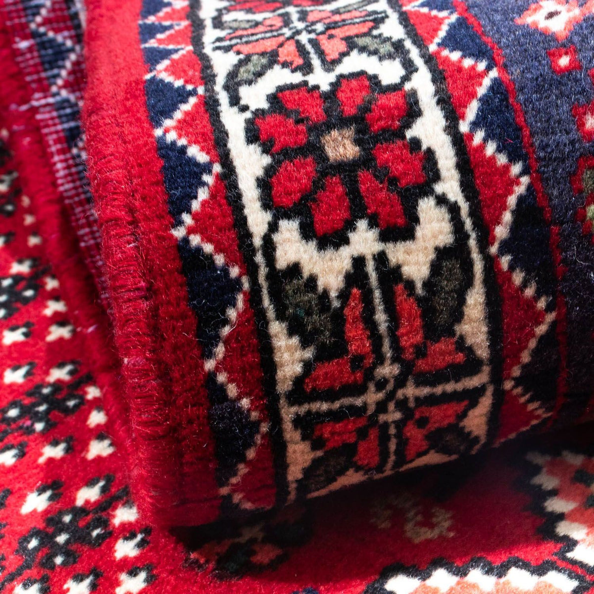 Tapis persan - Nomadic - 144 x 100 cm - rouge foncé