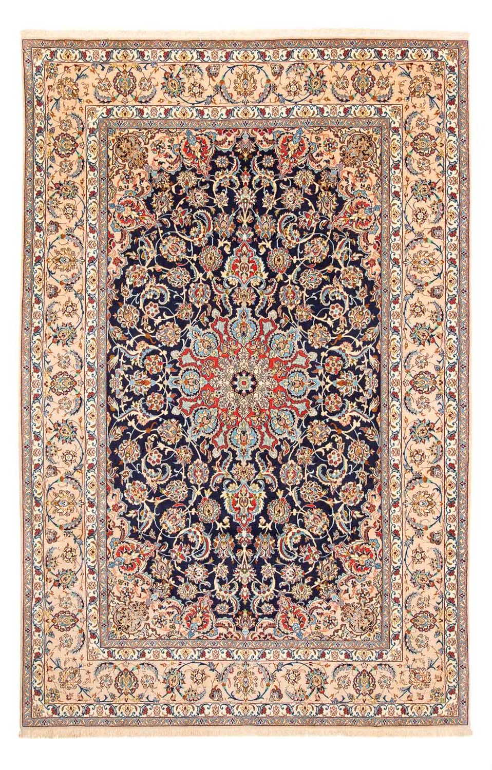 Tapis persan - Isfahan - Premium - 308 x 200 cm - bleu foncé