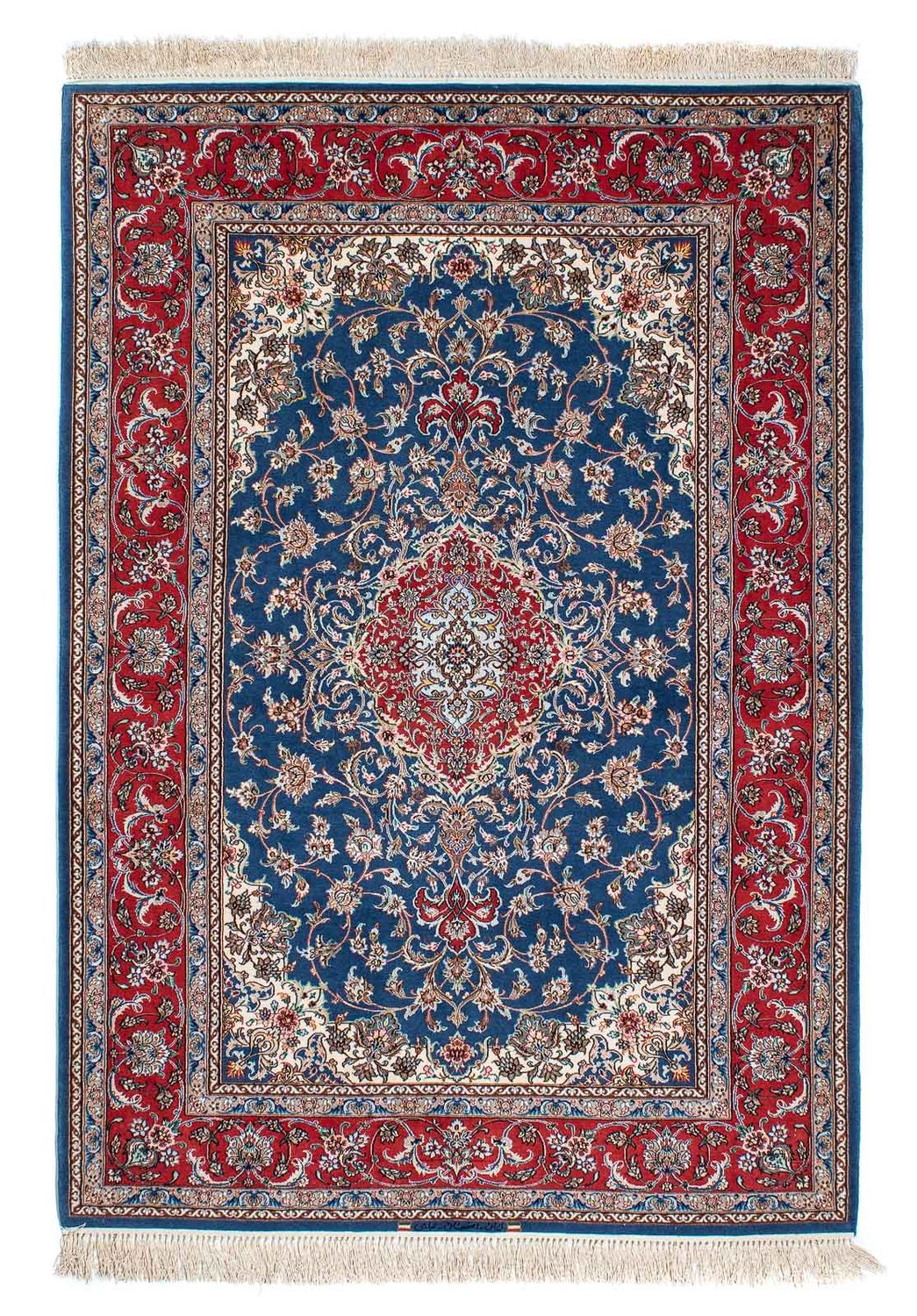 Tapis persan - Isfahan - Premium - 198 x 133 cm - bleu