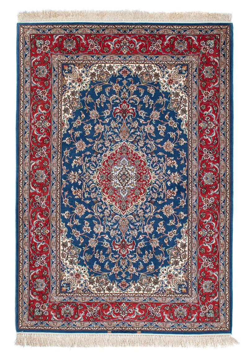 Tapis persan - Isfahan - Premium - 198 x 133 cm - bleu