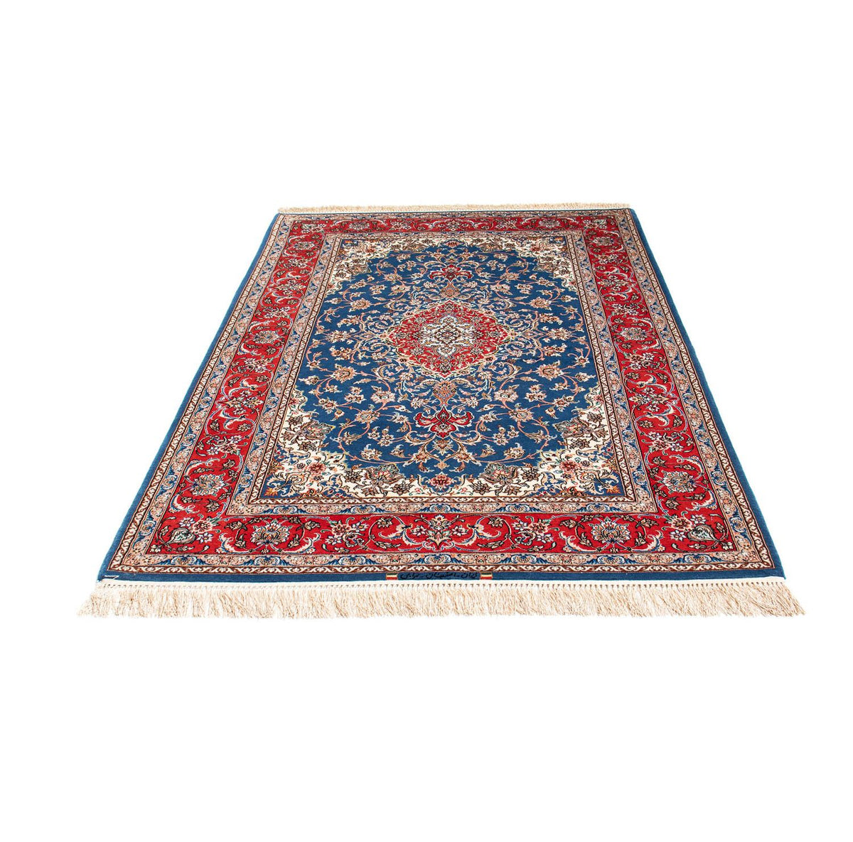 Tapis persan - Isfahan - Premium - 198 x 133 cm - bleu
