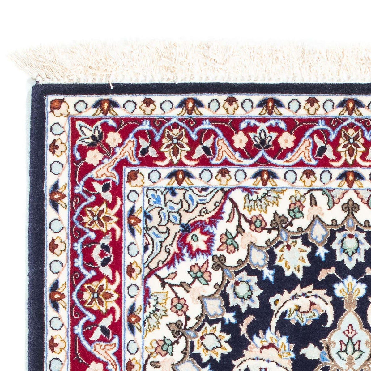 Tapis persan - Isfahan - Premium - 104 x 72 cm - bleu foncé