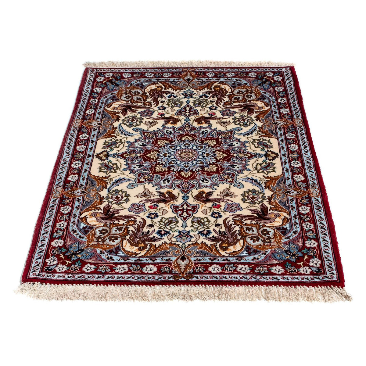 Tapis persan - Isfahan - Premium - 100 x 73 cm - rouge foncé