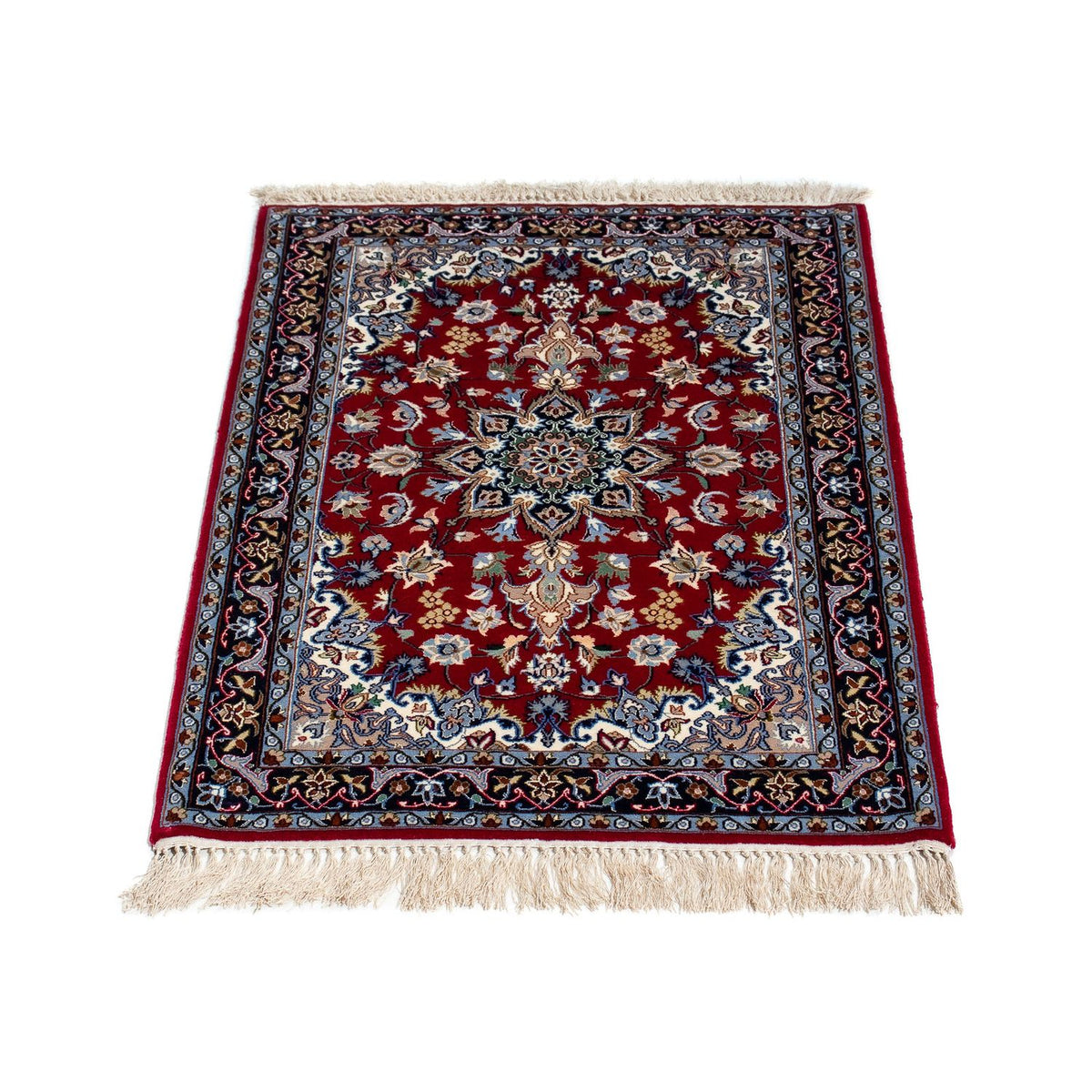 Tapis persan - Isfahan - Premium - 100 x 70 cm - rouge foncé