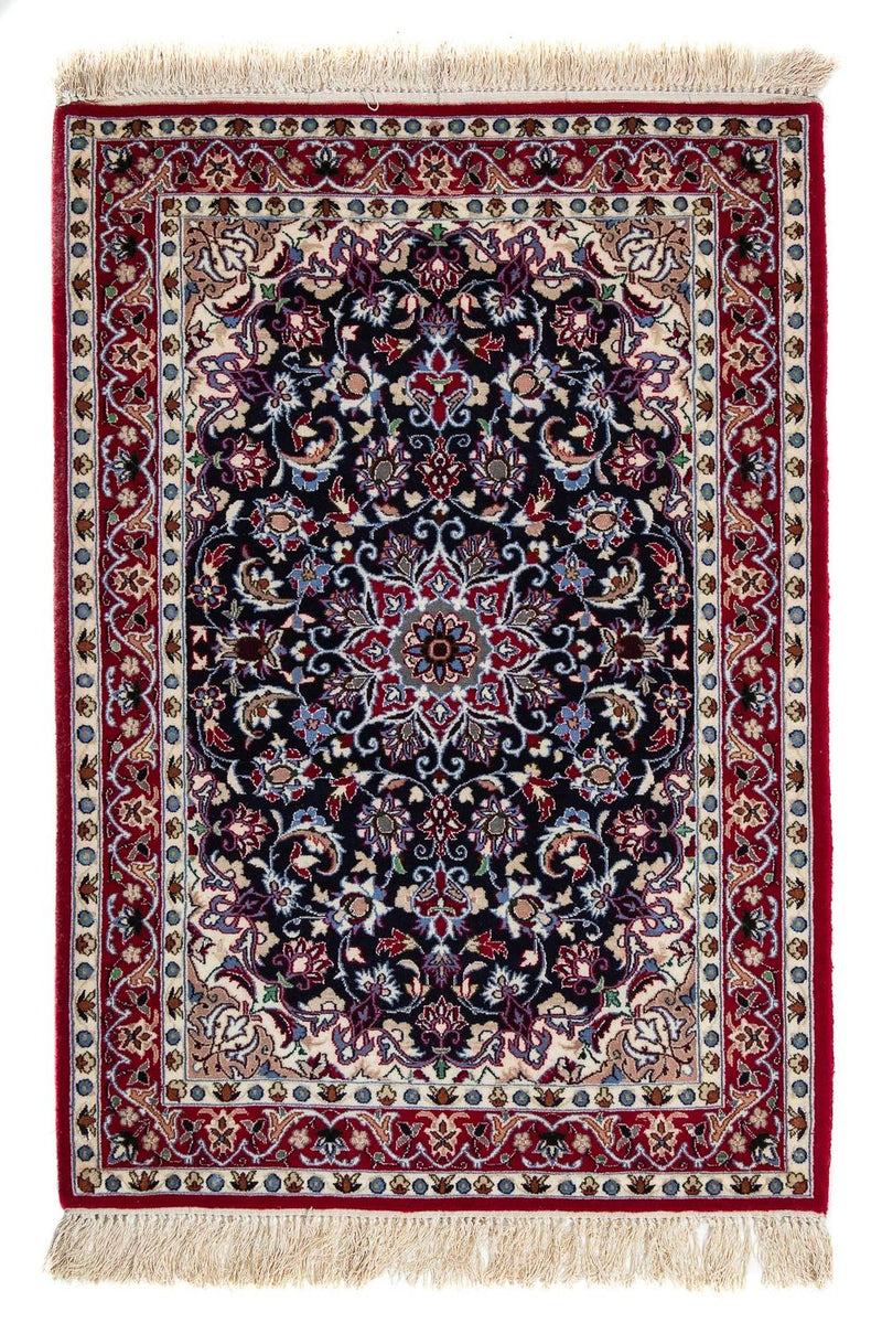 Tapis persan - Isfahan - Premium - 104 x 73 cm - rouge foncé