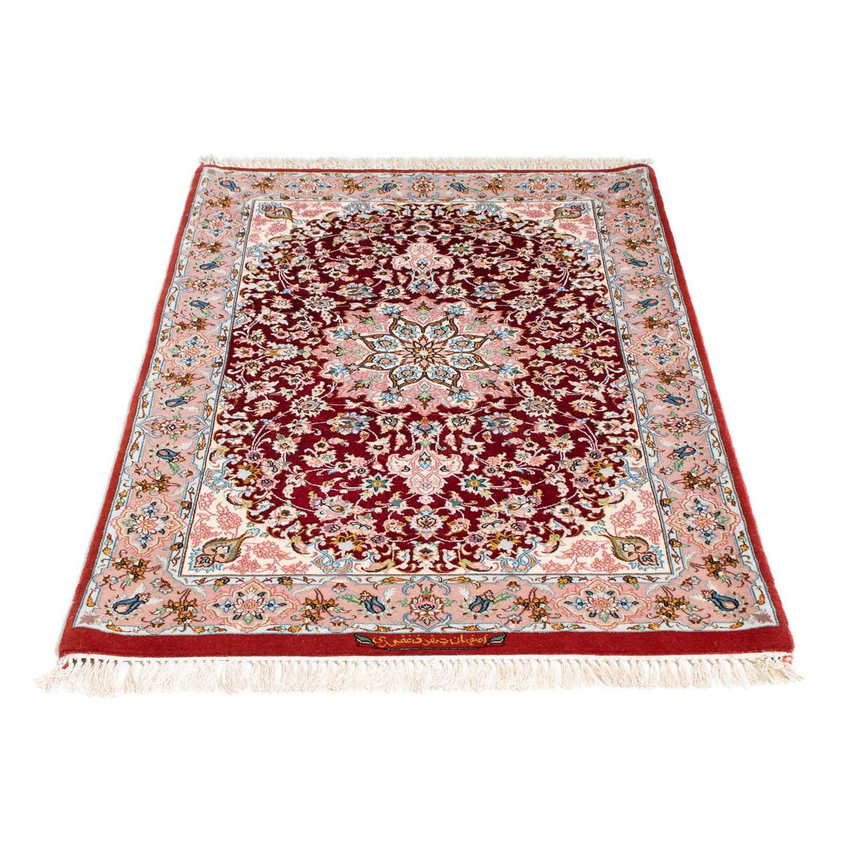 Tapis persan - Isfahan - Premium - 123 x 83 cm - rouge