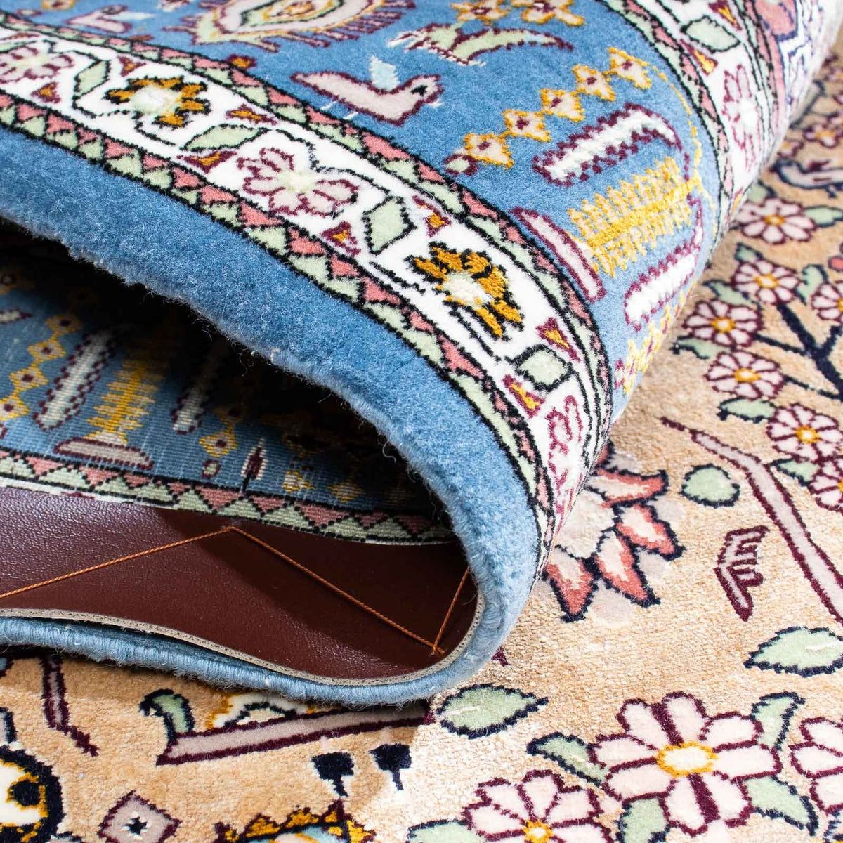 Tapis persan - Isfahan - Premium - 126 x 83 cm - bleu clair