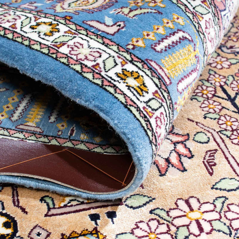 Tapis persan - Isfahan - Premium - 126 x 83 cm - bleu clair