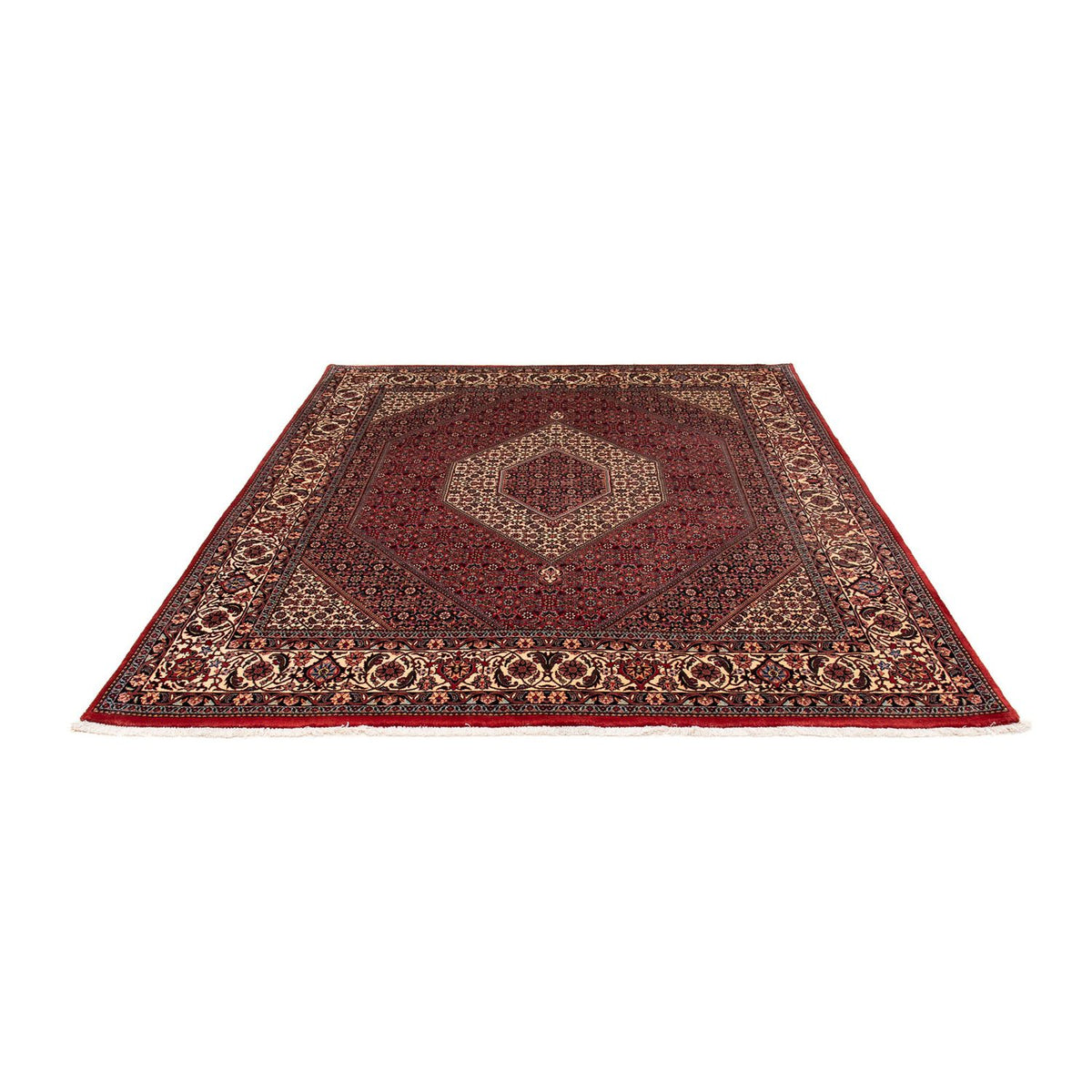 Tapis persan - Bidjar - 247 x 202 cm - rouge foncé