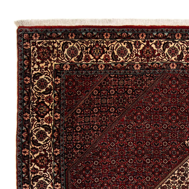 Tapis persan - Bidjar - 257 x 204 cm - rouge foncé