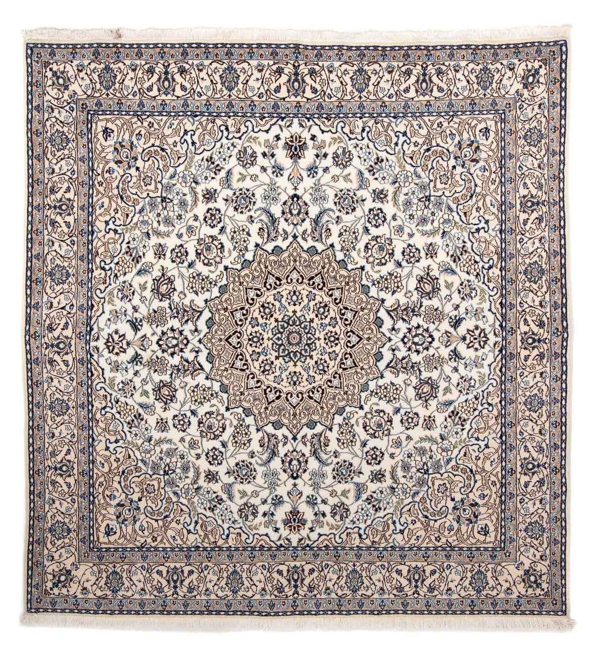 Tapis persan - Nain - Royal carré - 210 x 202 cm - beige