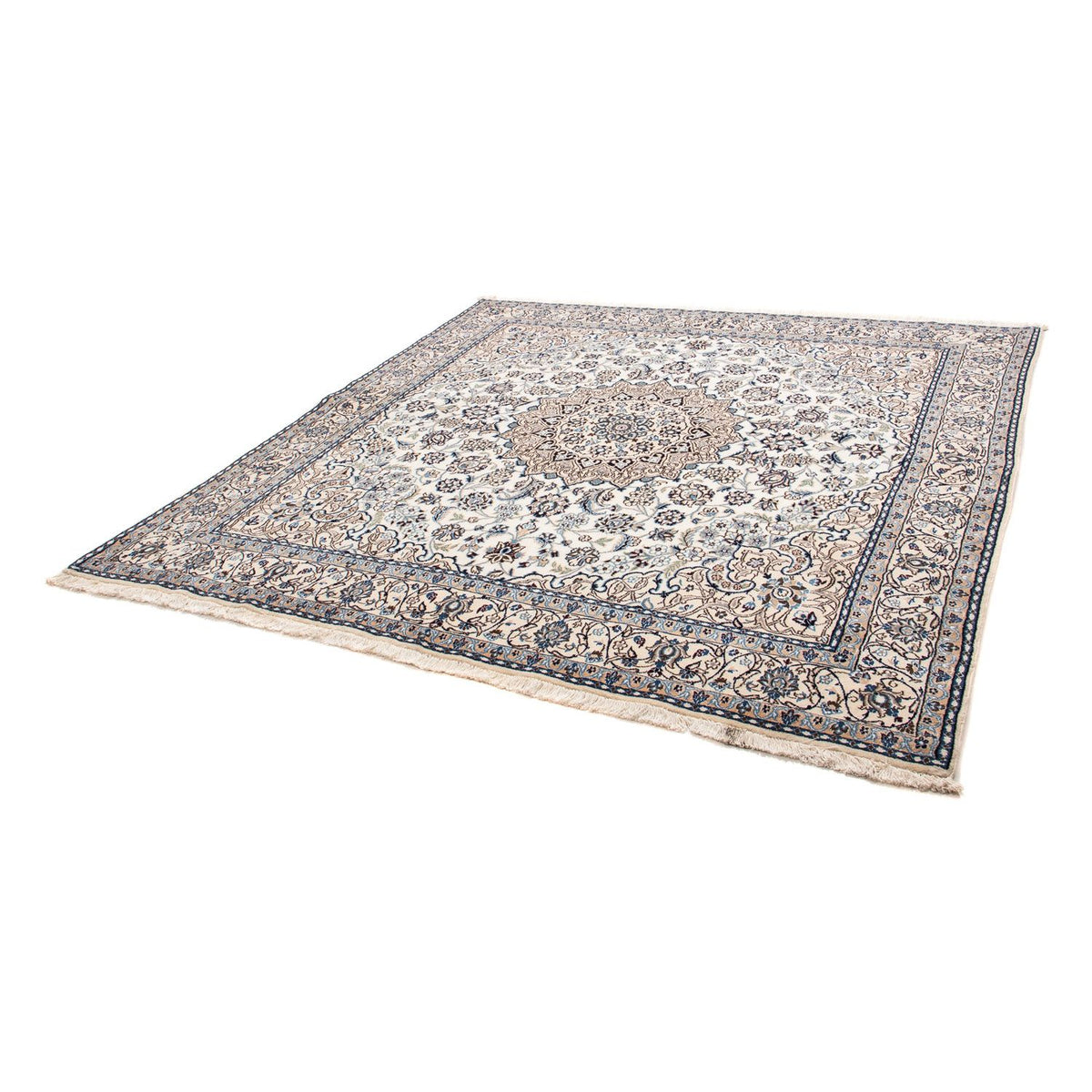 Tapis persan - Nain - Royal carré - 210 x 202 cm - beige