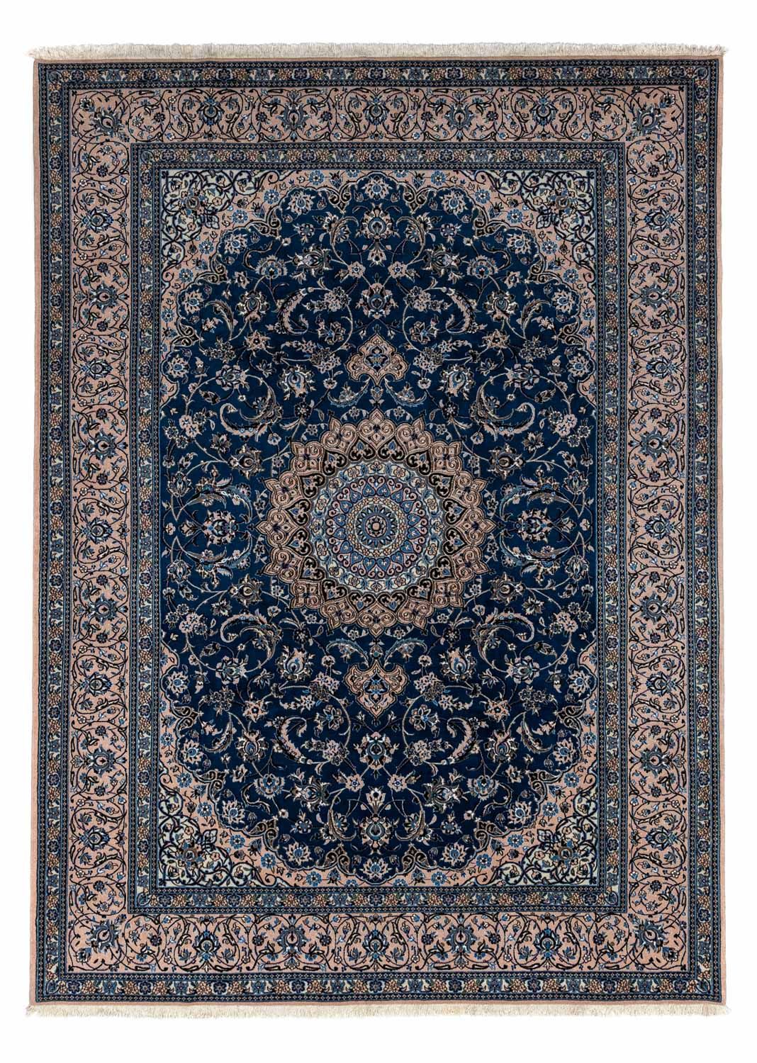 Tapis persan - Nain - Royal - 348 x 245 cm - bleu foncé