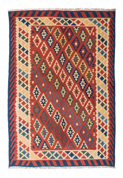 Kilim de Fars 156x206cm - rouge foncé