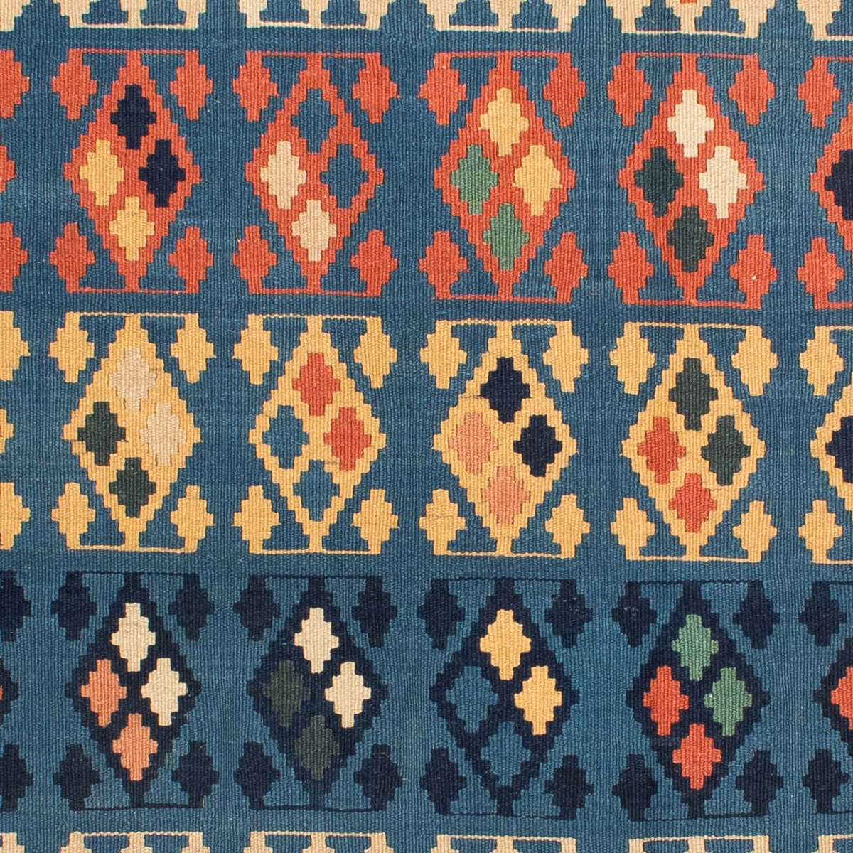 Tapis Kelim - Oriental carré - 212 x 197 cm - bleu