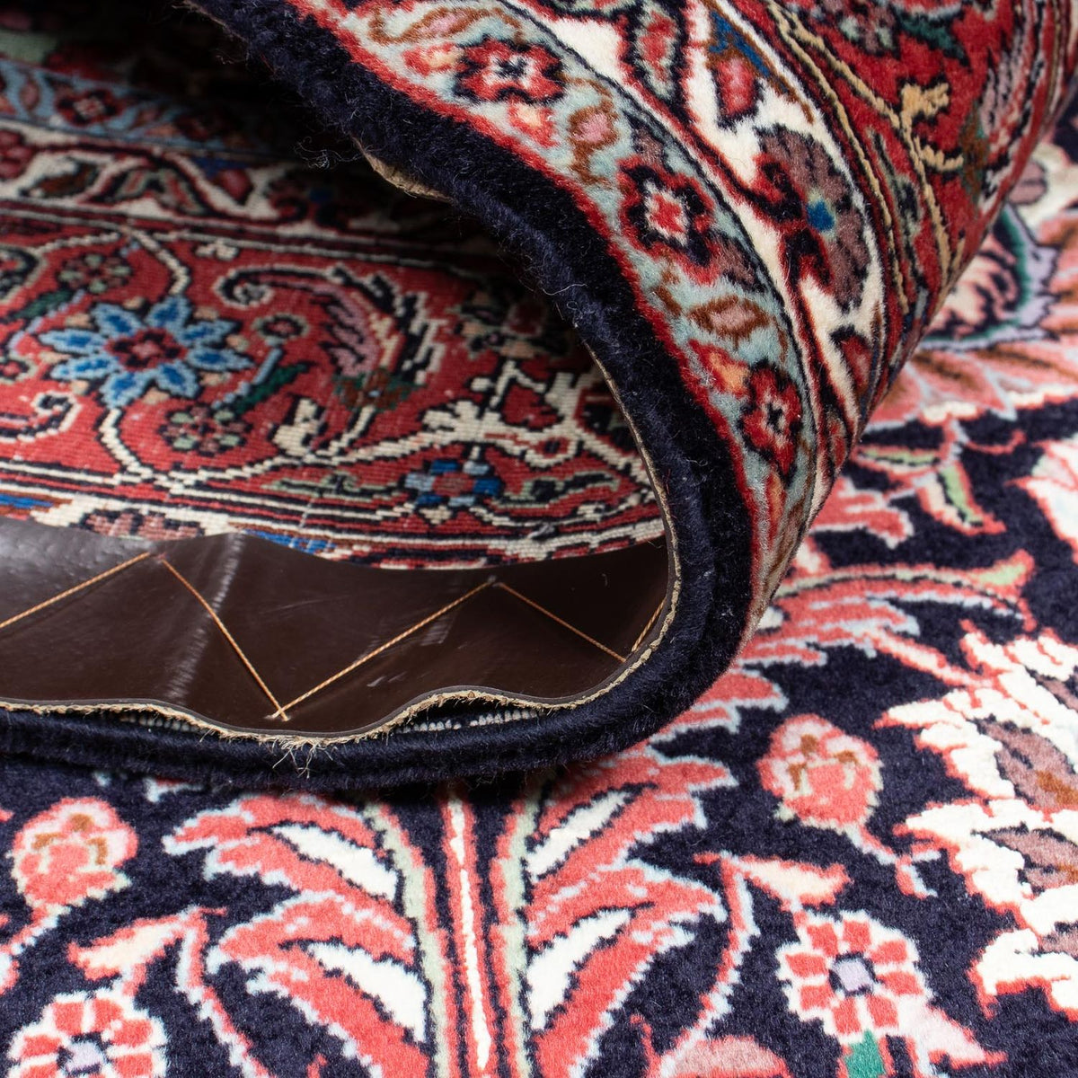 Tapis persan - Bidjar - 209 x 130 cm - bleu foncé