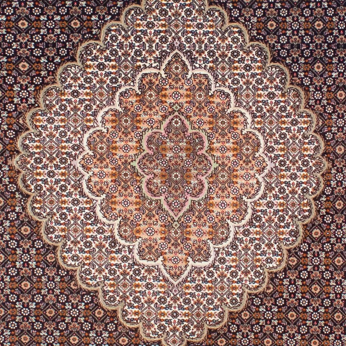 Tapis persan - Tabriz - 200 x 154 cm - marron foncé