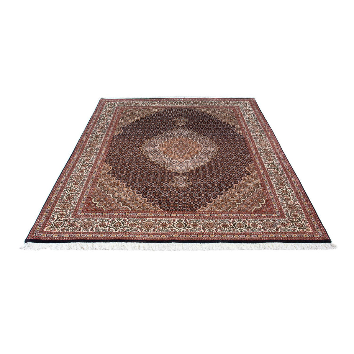 Tapis persan - Tabriz - 200 x 154 cm - marron foncé