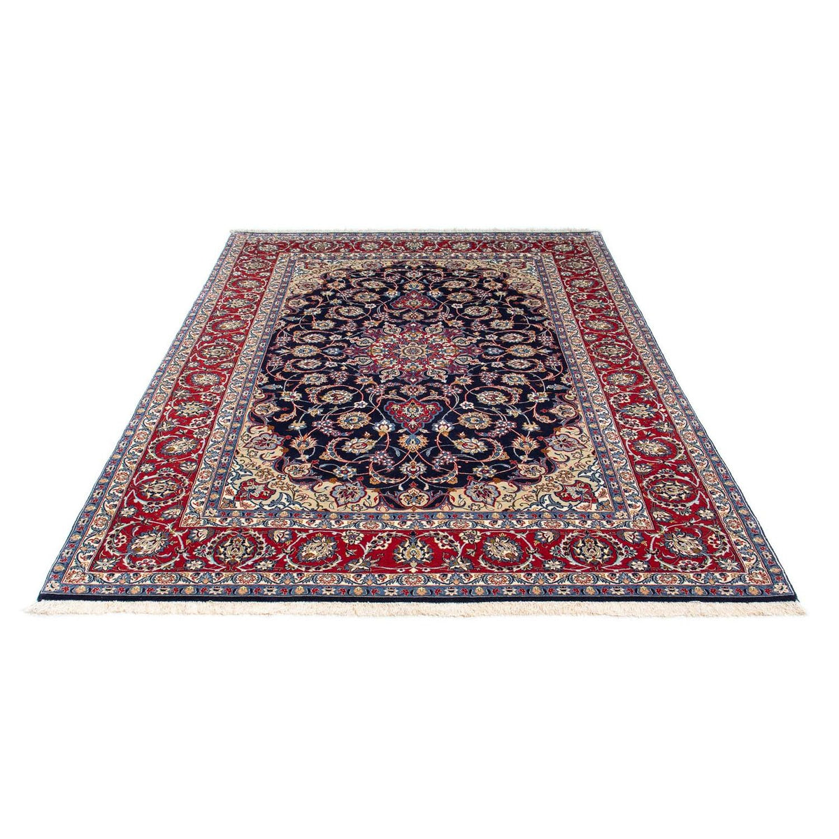 Tapis persan - Isfahan - Premium - 233 x 160 cm - bleu foncé