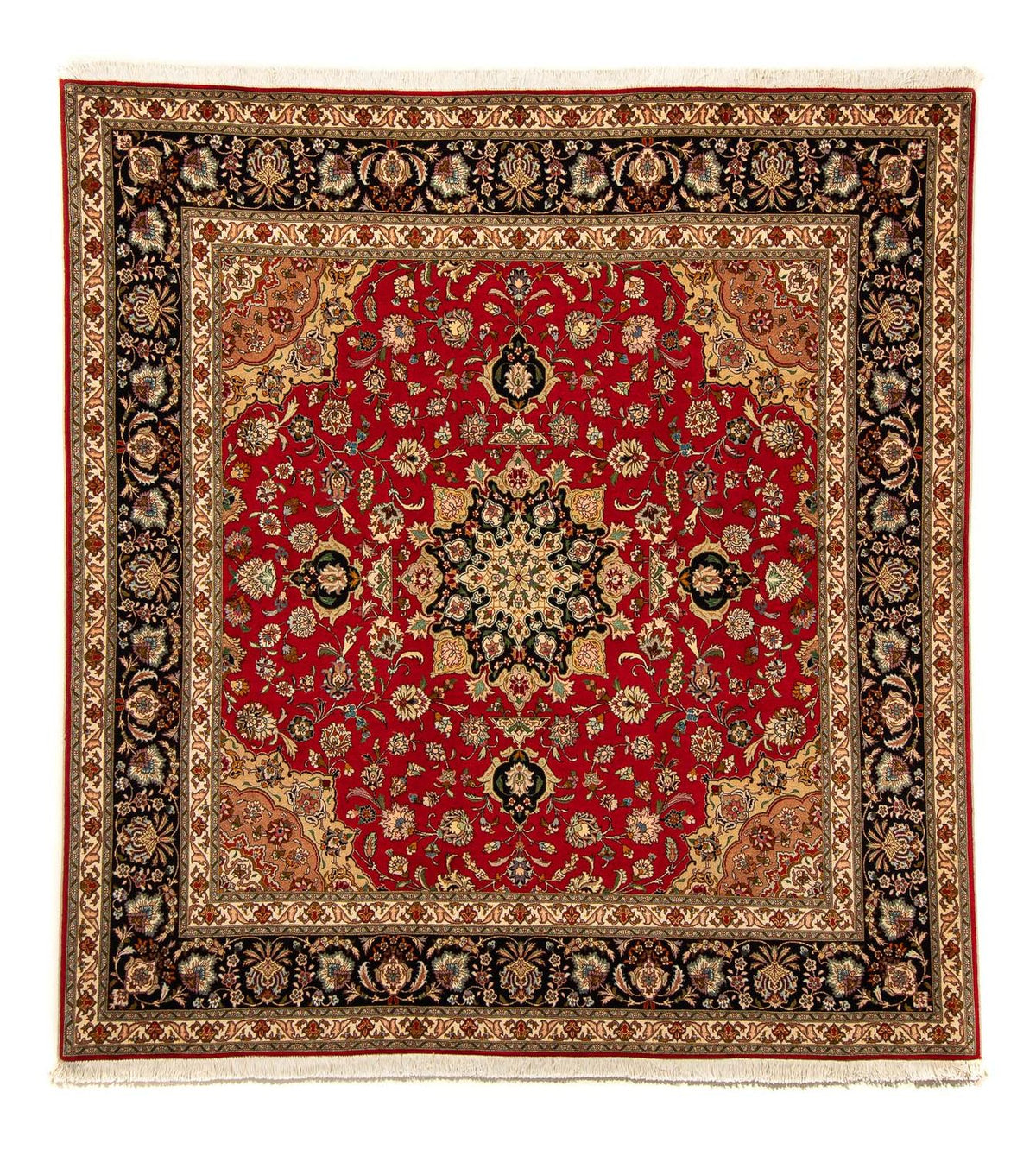 Tapis persan - Tabriz - Royal carré - 208 x 200 cm - rouge