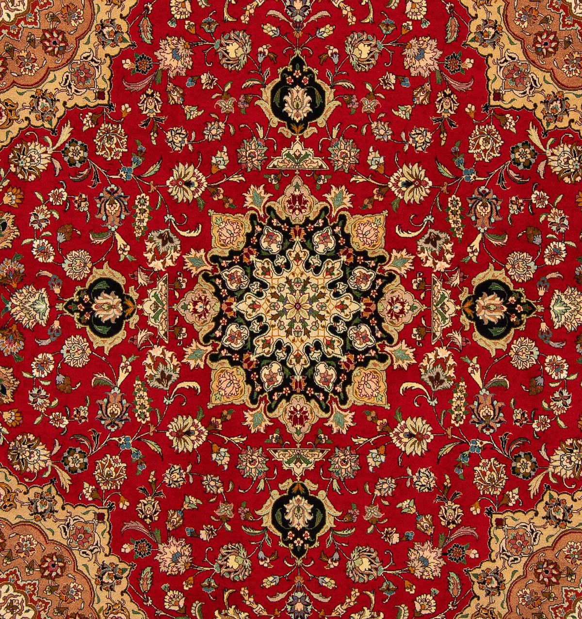 Tapis persan - Tabriz - Royal carré - 208 x 200 cm - rouge