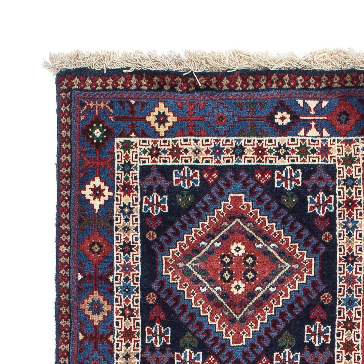 Tapis persan - Nomadic - 140 x 100 cm - rouge foncé