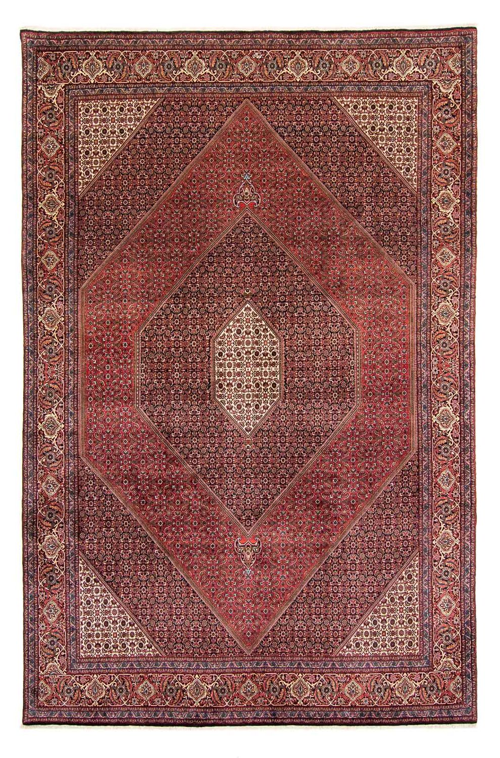 Tapis persan - Bidjar - 382 x 249 cm - rouge foncé