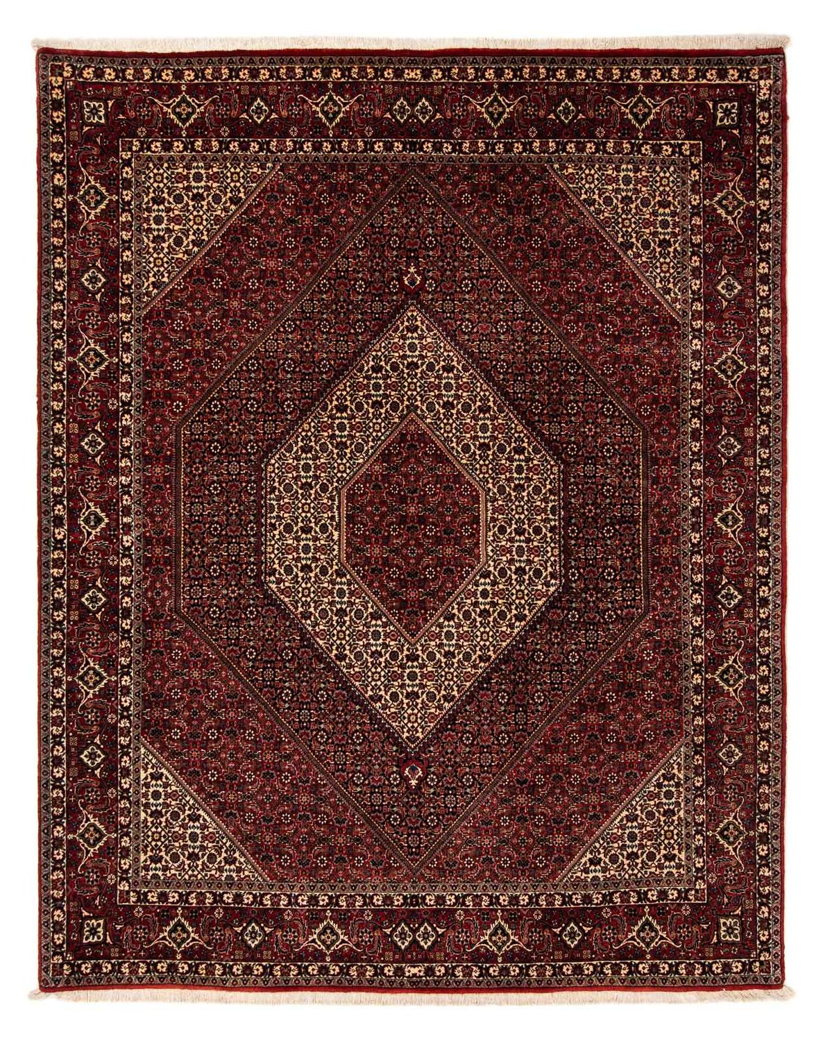 Tapis persan - Bidjar - 255 x 205 cm - rouge foncé