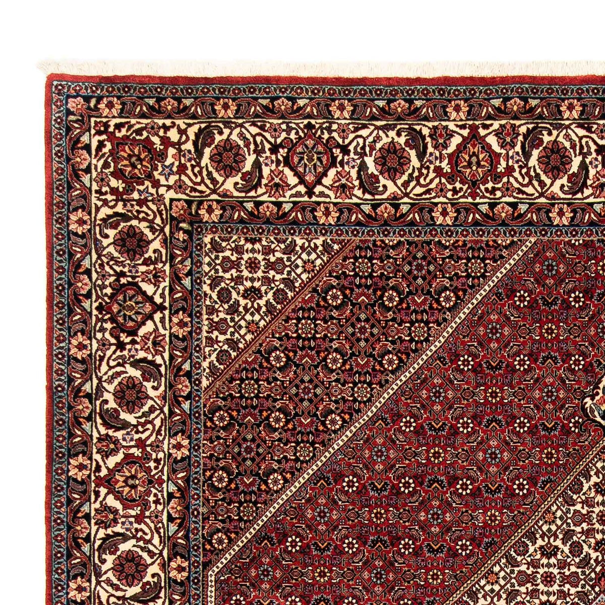 Tapis persan - Bidjar - 252 x 205 cm - rouge foncé