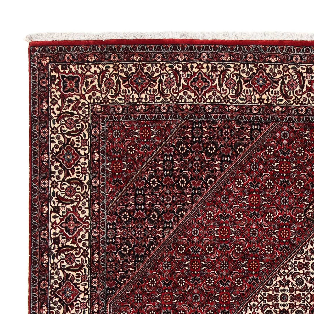 Tapis persan - Bidjar - 252 x 203 cm - rouge foncé