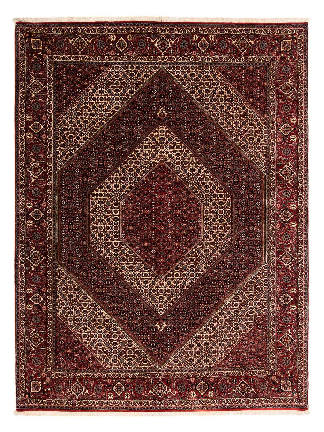 Tapis persan - Bidjar - 262 x 203 cm - rouge foncé