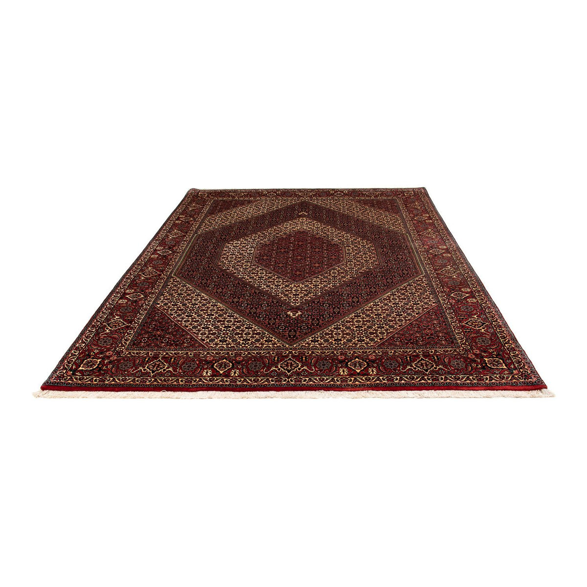 Tapis persan - Bidjar - 262 x 203 cm - rouge foncé