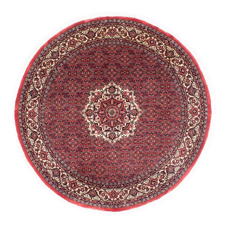 Tapis persan - Bidjar ronde  - 155 x 155 cm - rouge foncé
