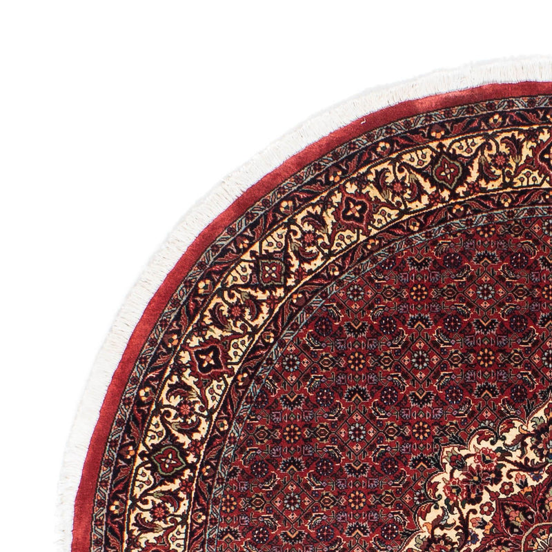 Tapis persan - Bidjar ronde  - 155 x 155 cm - rouge foncé