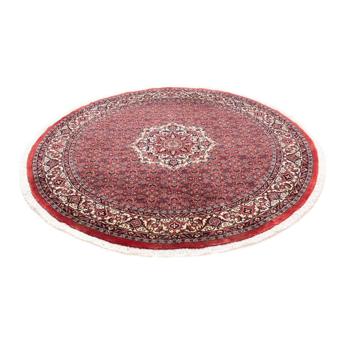 Tapis persan - Bidjar ronde  - 155 x 155 cm - rouge foncé