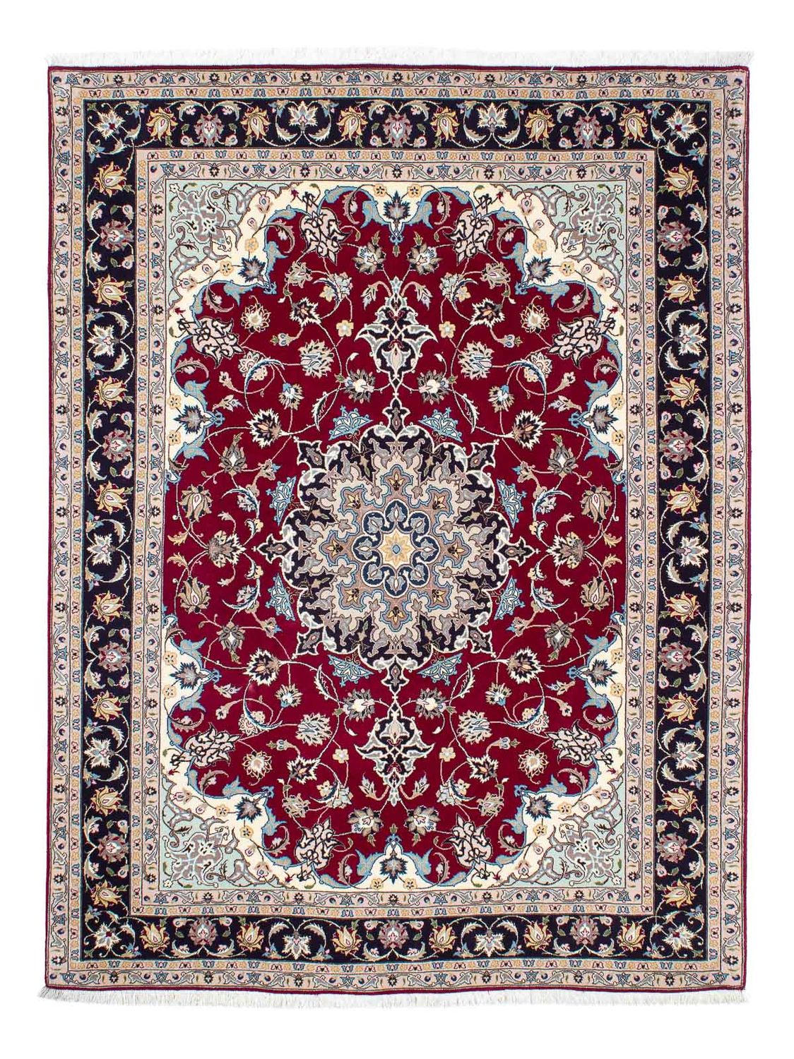 Tapis persan - Tabriz - Royal - 207 x 155 cm - rouge foncé