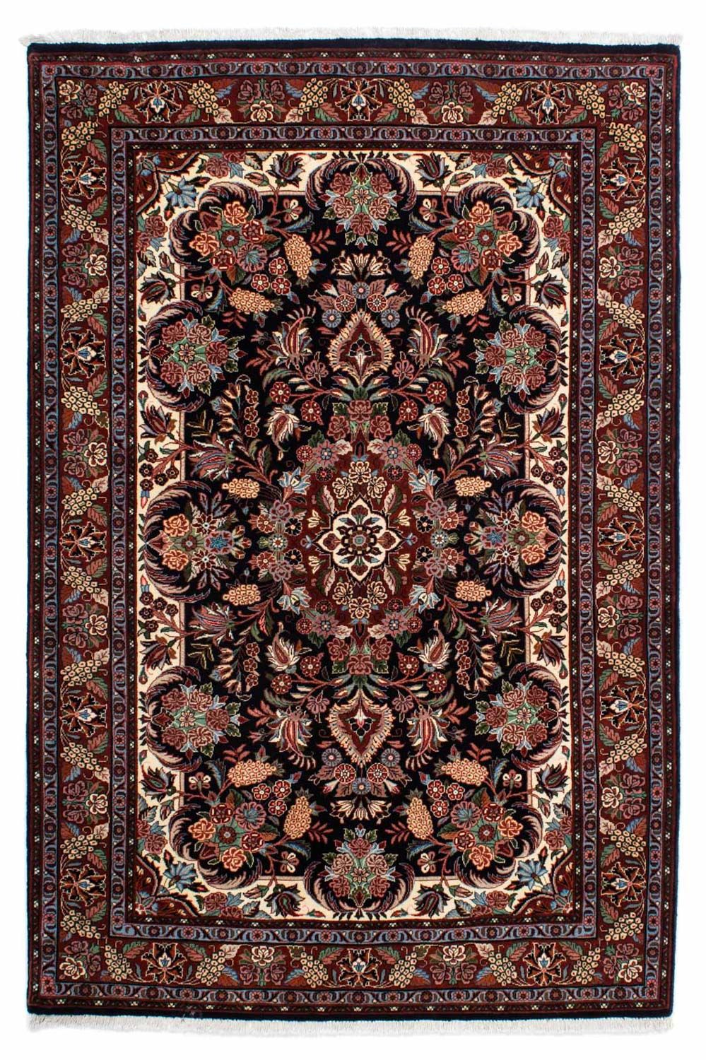 Tapis persan - Bidjar - 210 x 133 cm - bleu foncé