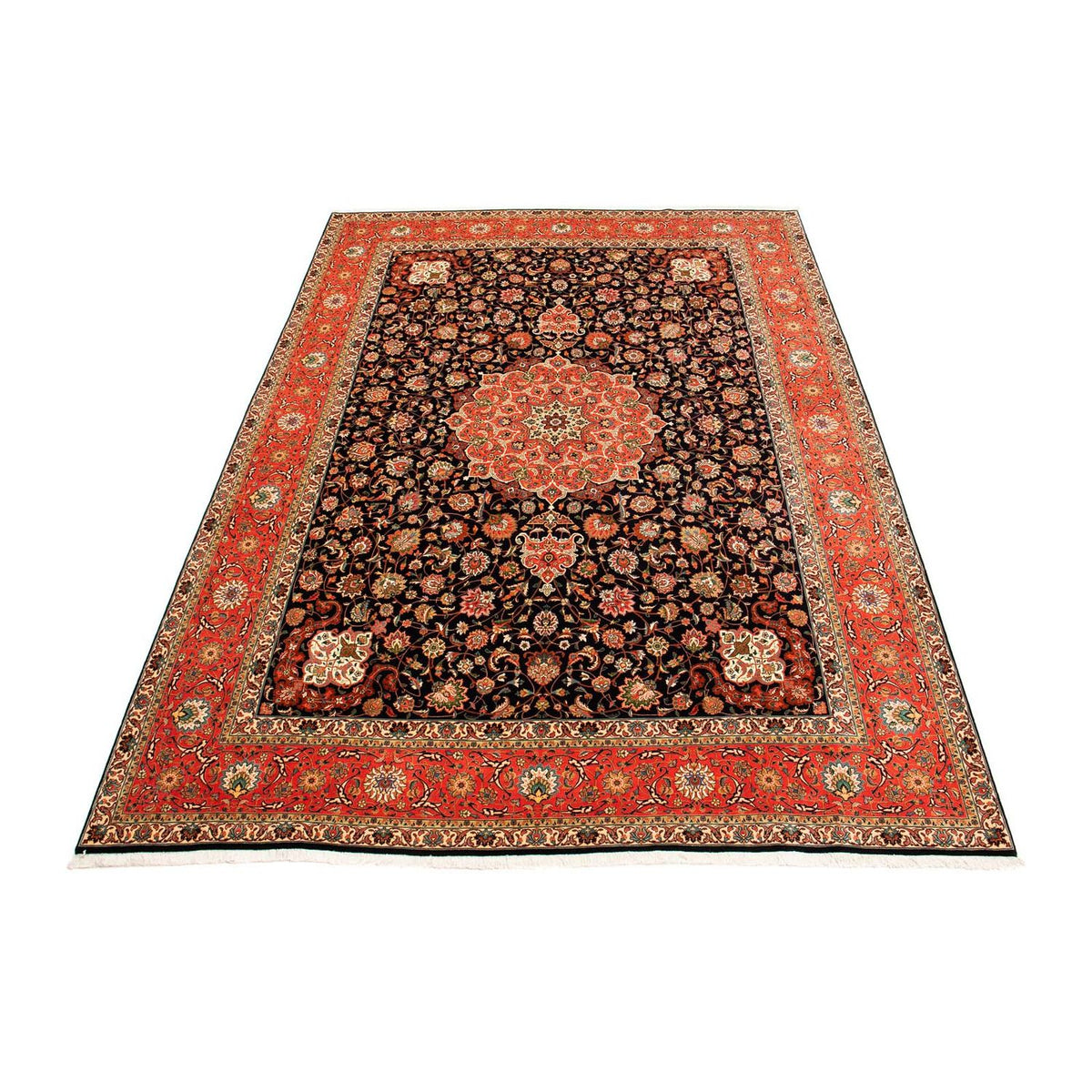 Tapis persan - Tabriz - Royal - 407 x 297 cm - bleu foncé