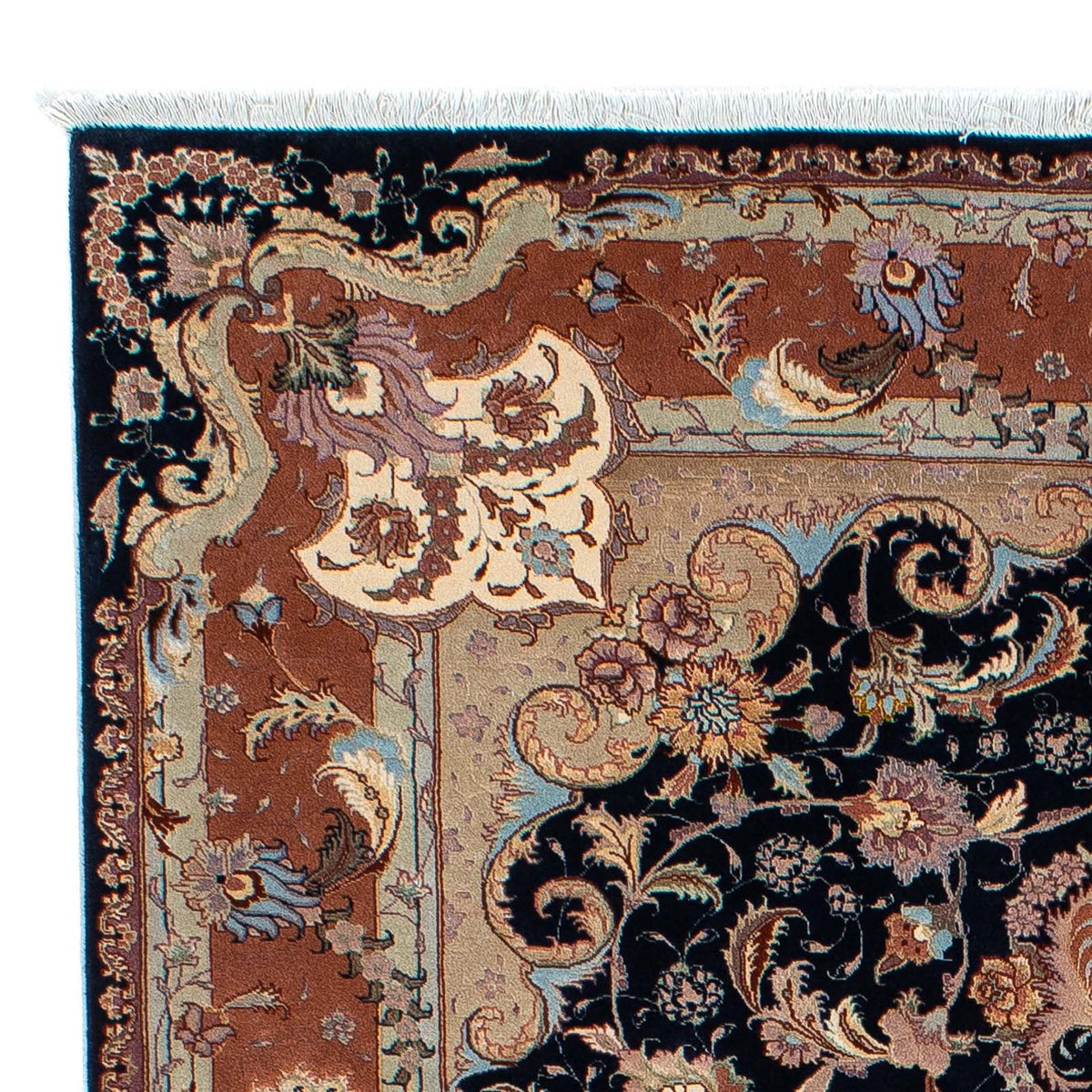Tapis persan - Tabriz - Royal - 200 x 155 cm - bleu foncé
