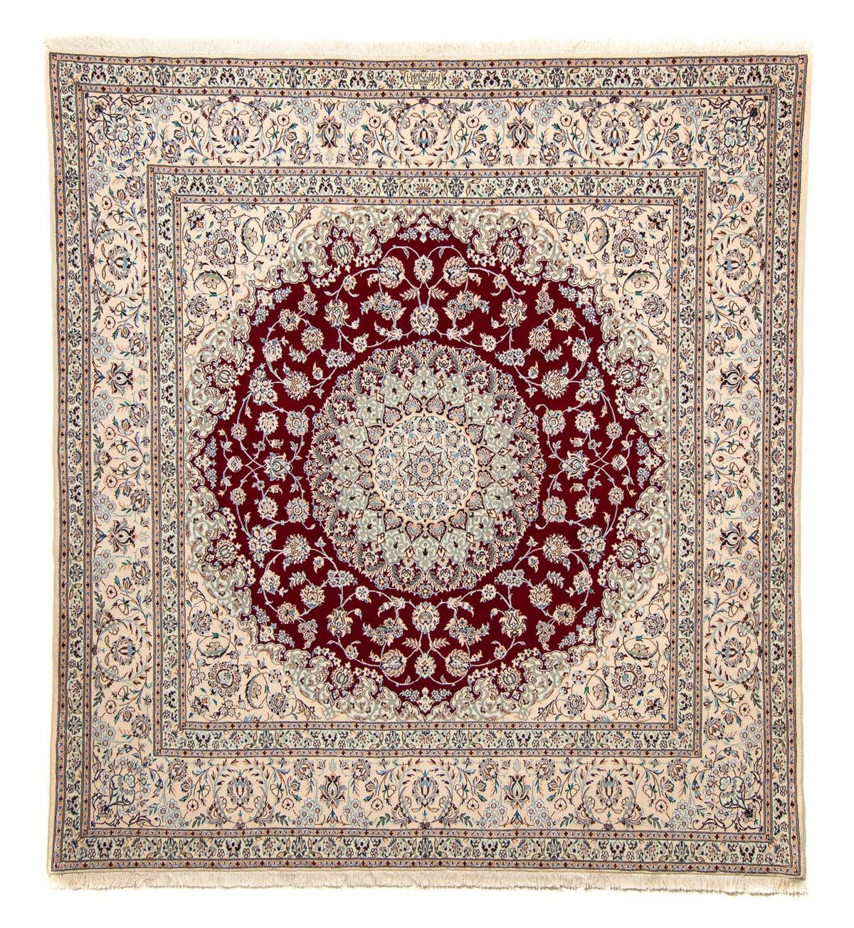 Tapis persan - Nain - Premium carré - 211 x 200 cm - beige