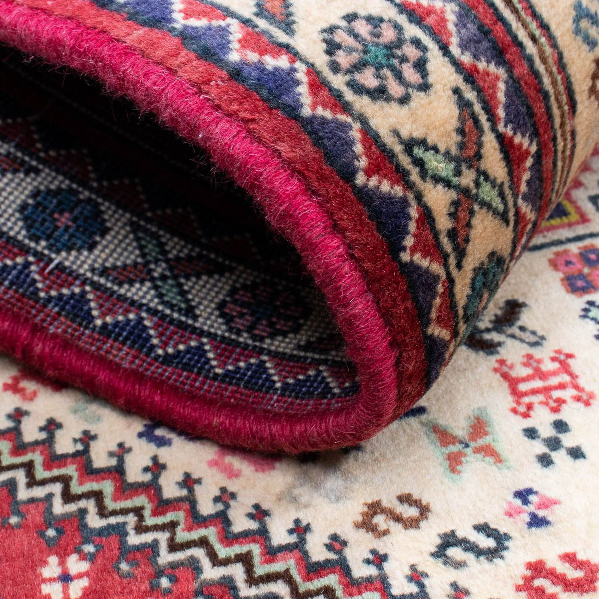 Tapis persan - Nomadic - 124 x 76 cm - rouge clair