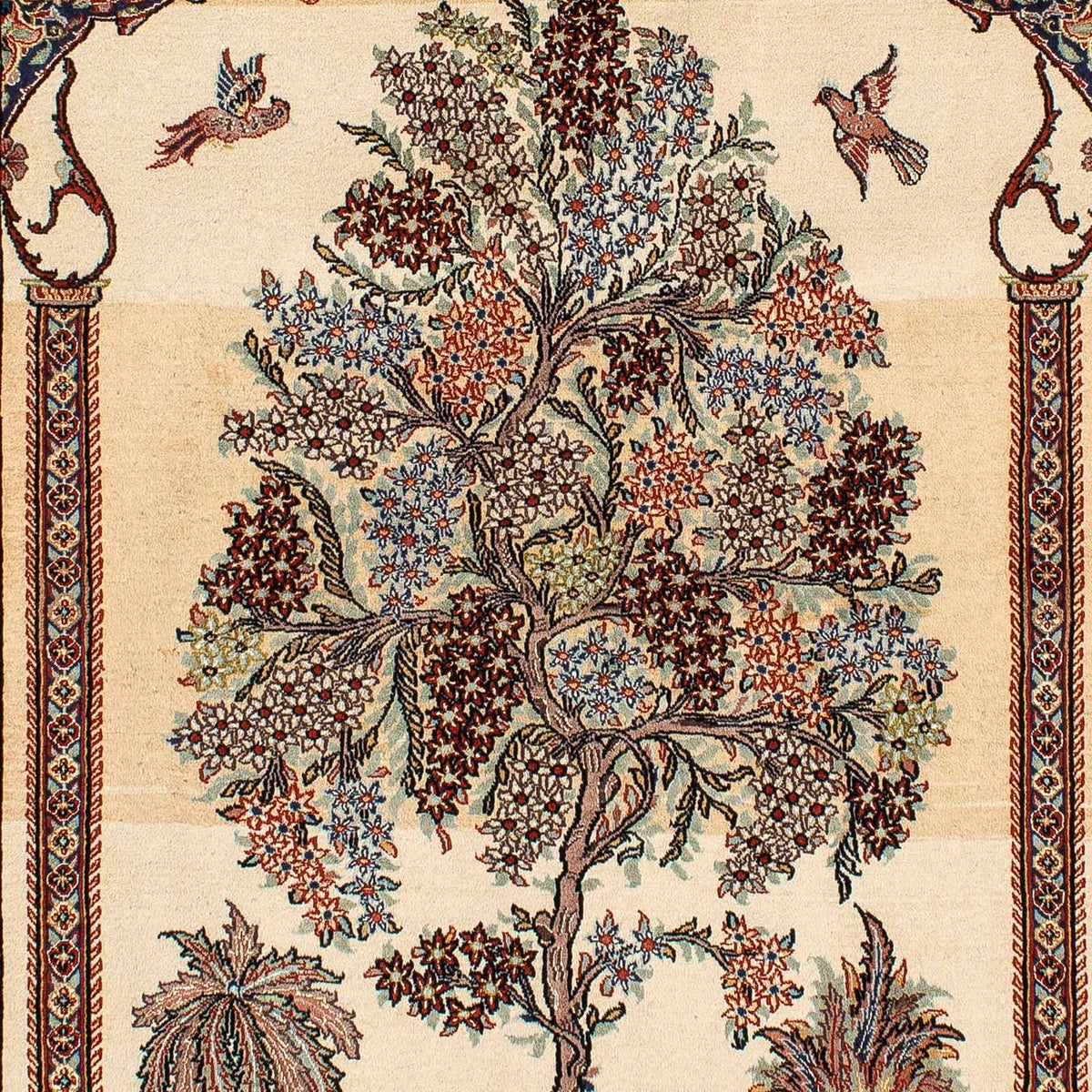 Tapis persan - Ghom - 210 x 135 cm - beige