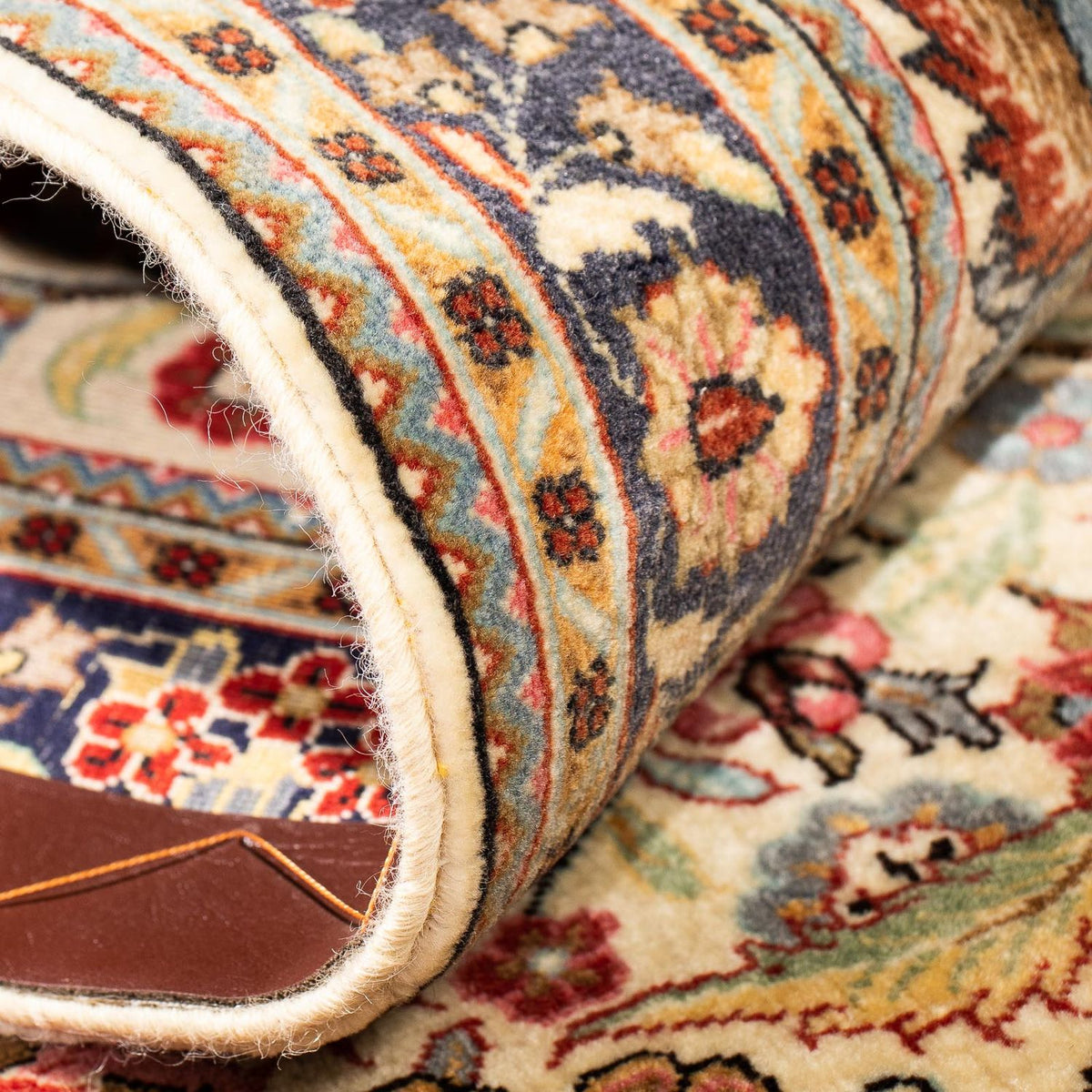 Tapis de couloir Tapis persan - Ghom - 265 x 70 cm - beige