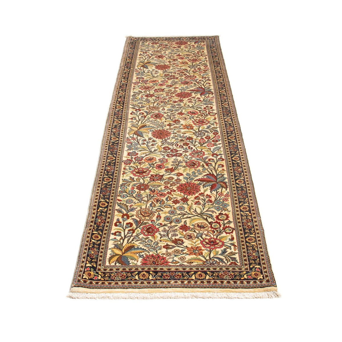 Tapis de couloir Tapis persan - Ghom - 265 x 70 cm - beige