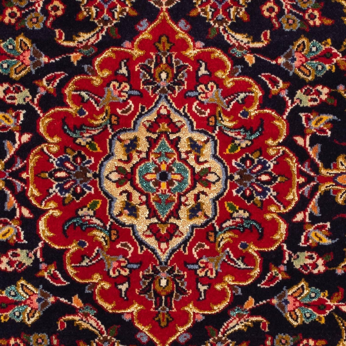 Tapis persan - Keshan - 118 x 77 cm - bleu foncé
