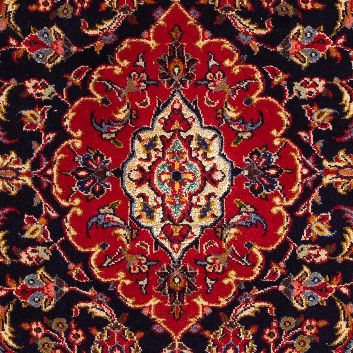 Tapis persan - Keshan - 116 x 80 cm - bleu foncé